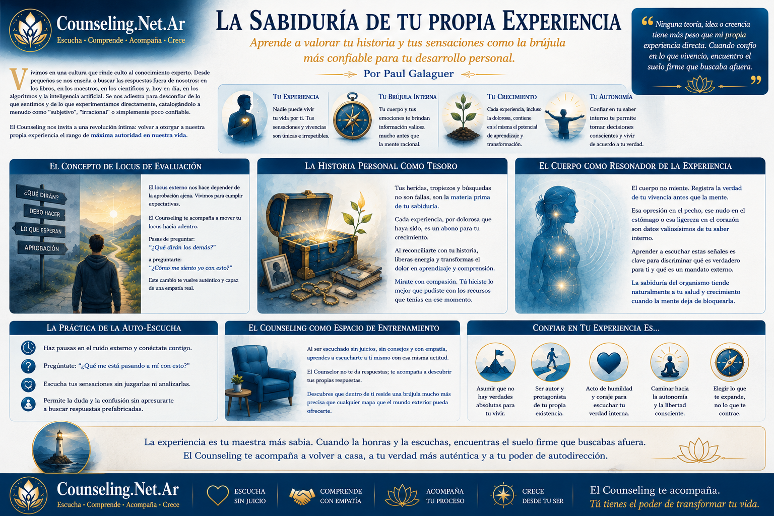 La Sabidur&iacute;a de tu propia Experiencia | Counseling