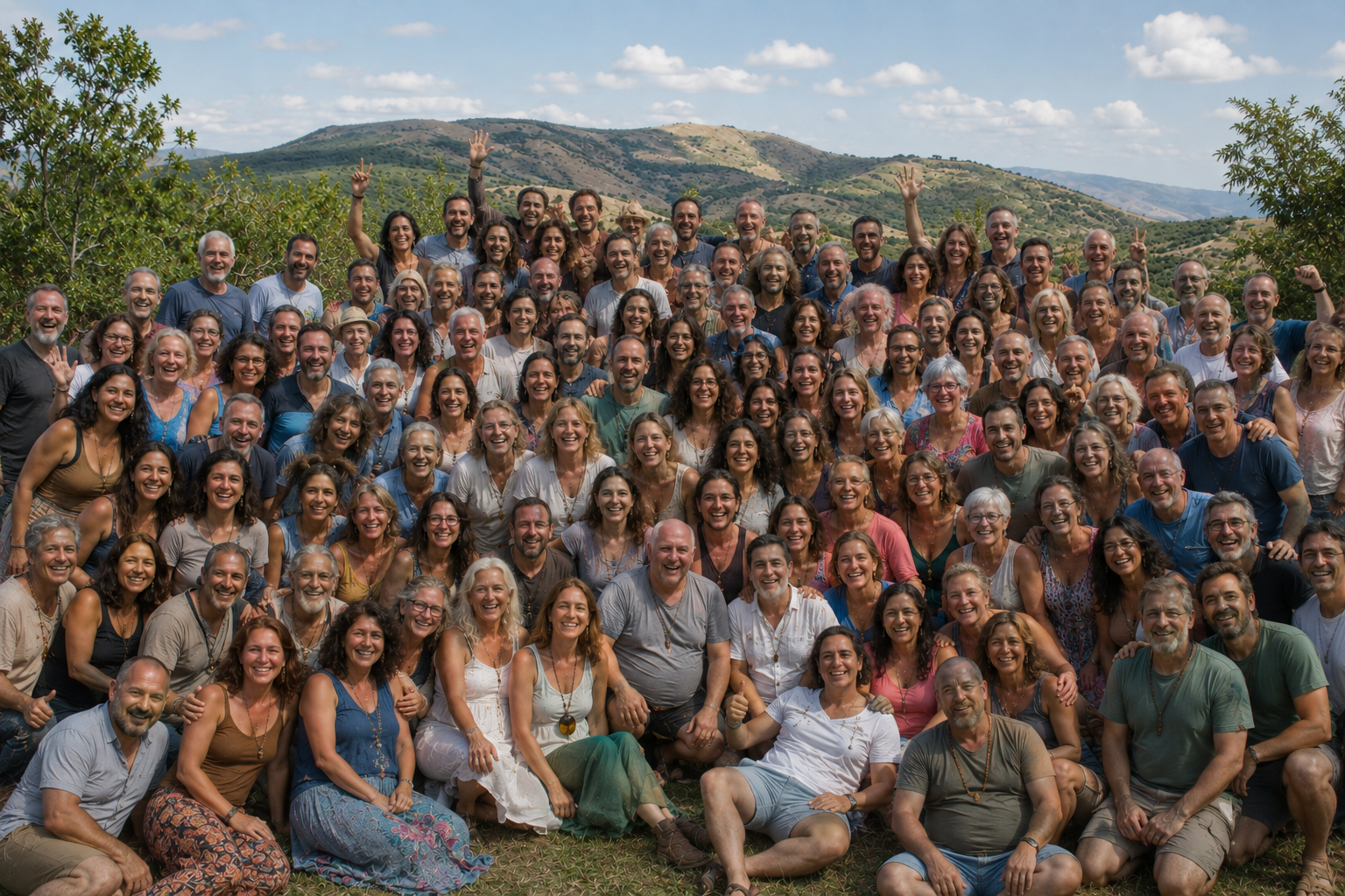 Participantes del retiro holístico de counseling disfrutando experiencias de sanación y bienestar