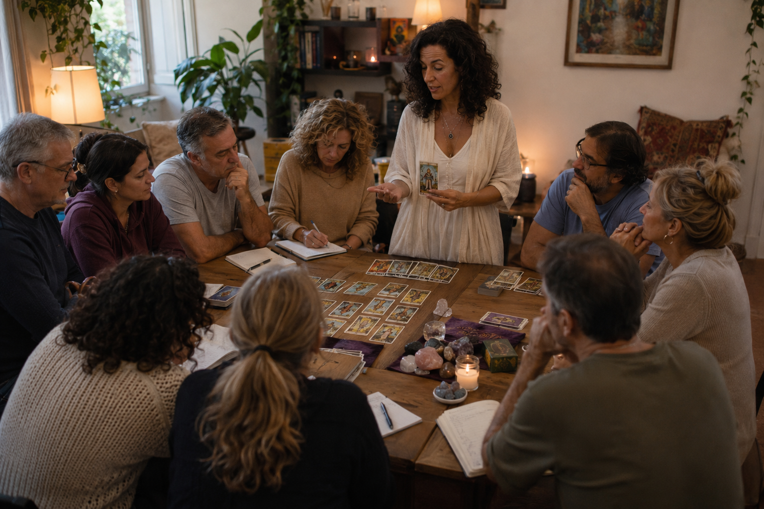 Participantes del retiro holístico de counseling disfrutando experiencias de sanación y bienestar