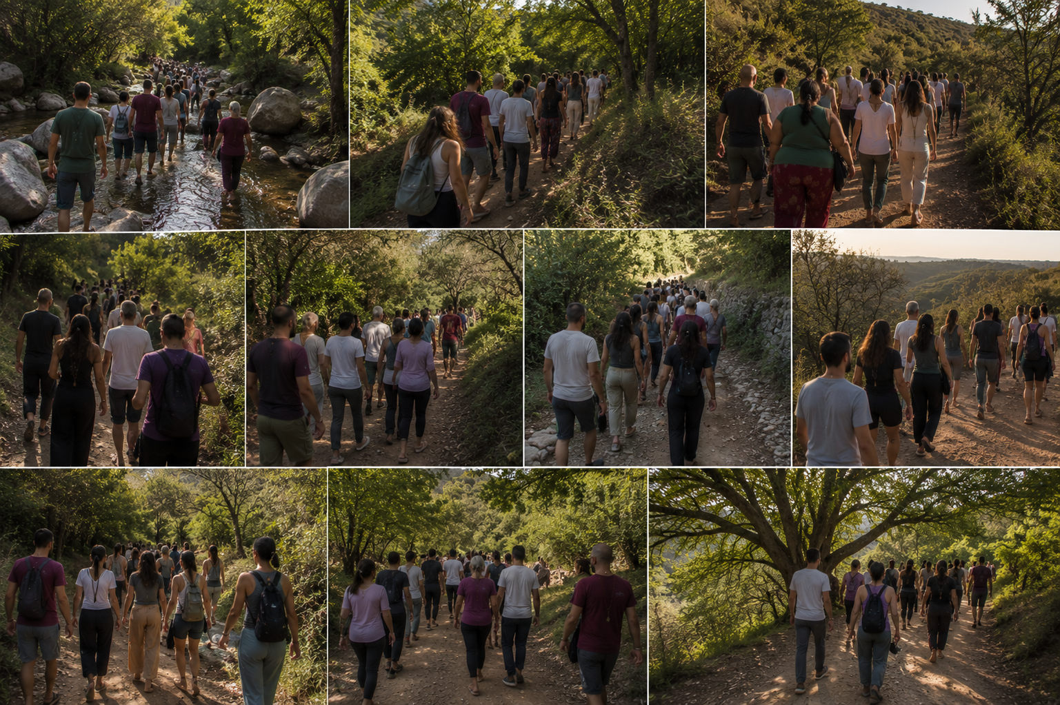 Participantes del retiro holístico de counseling disfrutando experiencias de sanación y bienestar